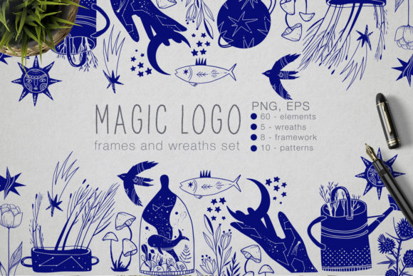 Download Magic Logo Frames and Wreaths Set - Logo Collection