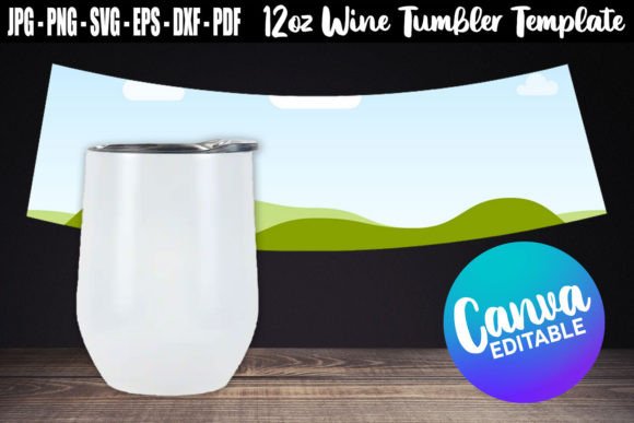 Download 12oz Wine Tumbler Template Canva Editabl - Template Collection