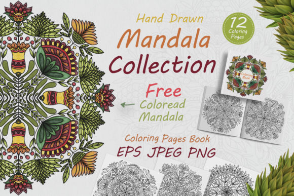 Download Hand Drawn Mandalas in Folk Style Flower - Mandalas Collection