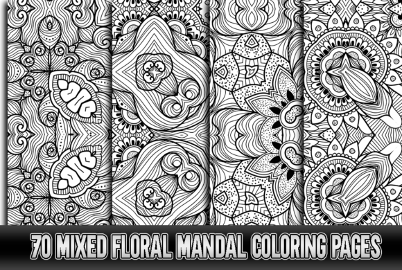 Download Mixed Floral Mandalas Coloring Pages - Mandalas Collection