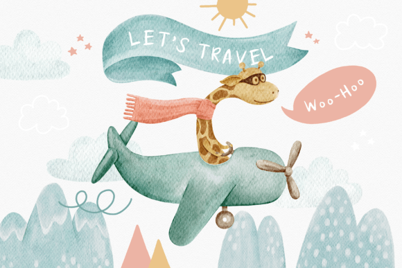 Download Kids Transport &amp; Animal Doodles Clipart - Transport Collection