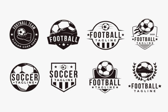 Download Set of Vintage Football Soccer Logo - Logo Collection