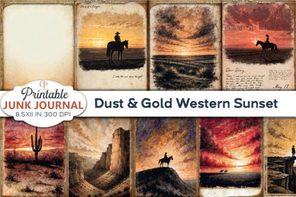 Download Dust &amp; Gold Western Sunset Junk Journal - Sunset Collection