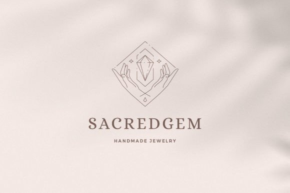 Download Hands Holding Gem Linear Logotype - Logo Collection