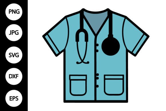 Download Scrub Shirt with Stethoscope Clipart - Scrub Collection