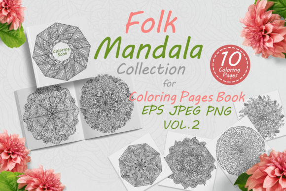 Download Mandalas with Folk Style Ornaments Vol-2 - Mandalas Collection