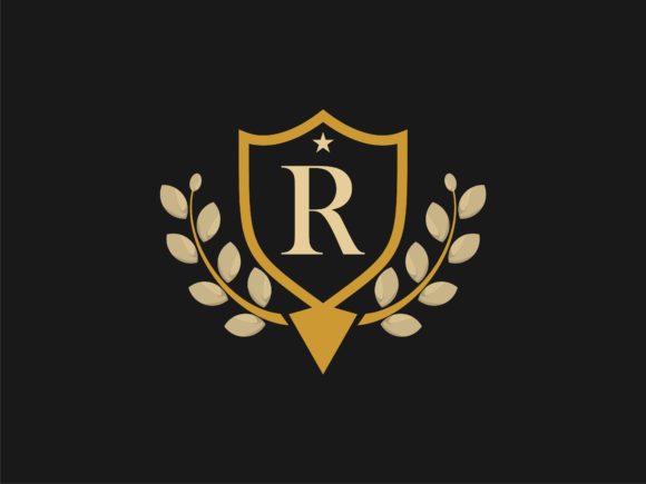 Download Floral Shield with Letter R Vintage Logo - Logo Collection