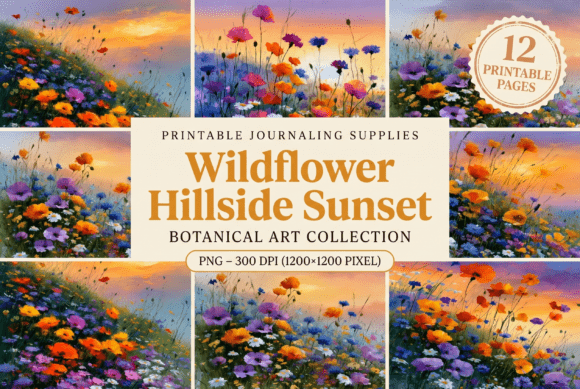 Download Wildflower Hillside Sunset - Premium Resources