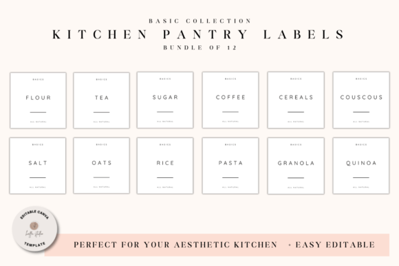 Download Canva Kitchen Pantry Labels Template - Premium Resources