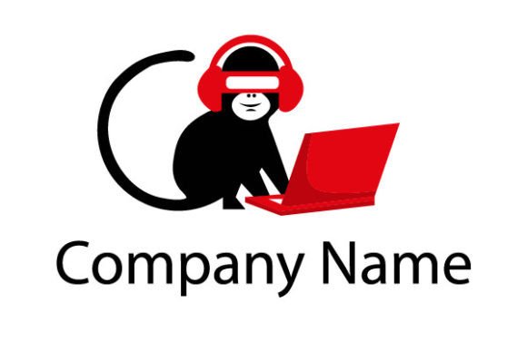 Download Monkey with Laptop Business Logo Design - Logo Collection