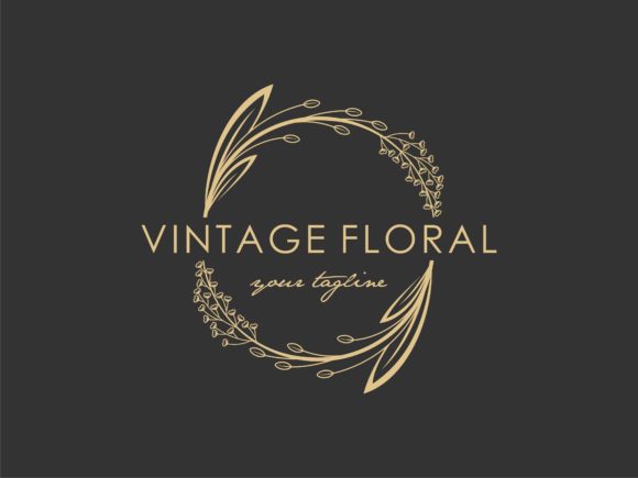 Download Round Floral Leaves Wreath Logo - Logo Collection