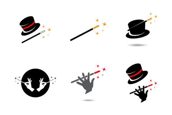 Download Set of Magic Wand Logo Vector - Logo Collection